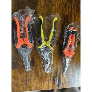 3 Pack Garden Pruning Shears Stainless Steel Heavy Duty Bypass Clippers Tools